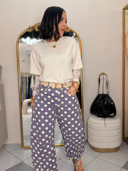 VIOLETA/BLANCO  POLKA DOT BARREL