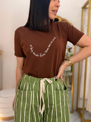 HOY DECIDO VERME COMO DIOS ME VE " TSHIRT  BROWN