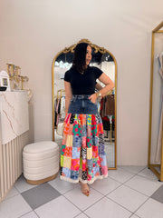 FALDA COLOMBIANA PARCHOS Y DENIM