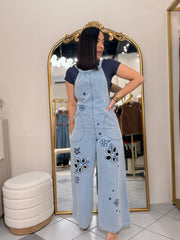 DENIM FLOR JUMPSUIT