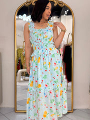 FRUIT BLUE MIDI DRESS