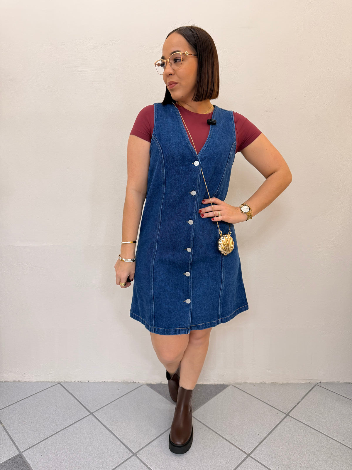 DARK  DENIM MINI DRESS
