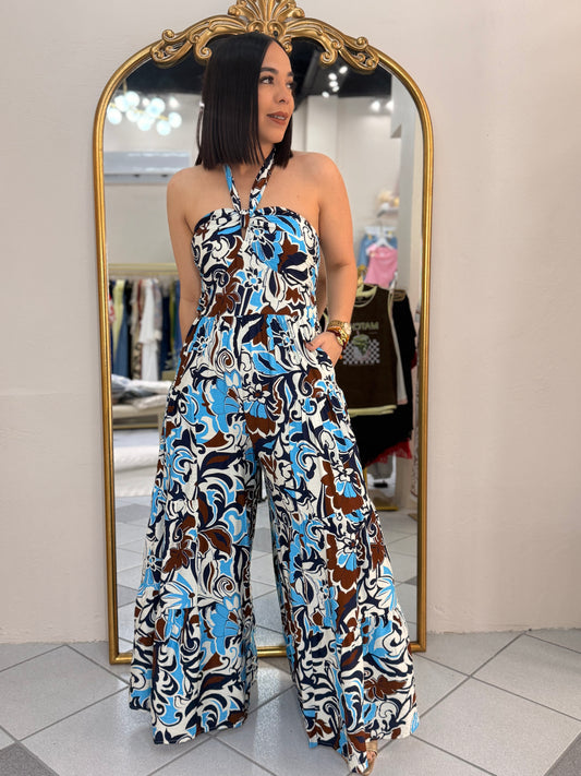JULIETH JUMPSUIT BLUE/BROWN