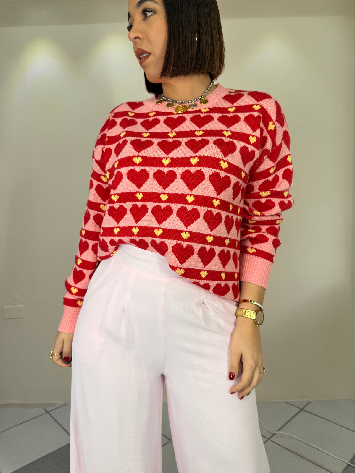 CARLA” SWEATER  RED