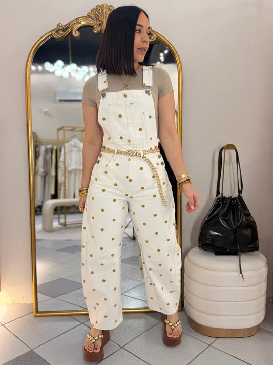 KEILY  MOCHA POLKA DOT JUMPSUIT