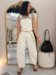 KEILY  MOCHA POLKA DOT JUMPSUIT