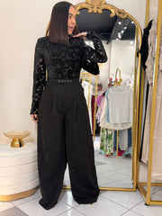 PAOLA¨BLACK JUMPSUIT DETALLES