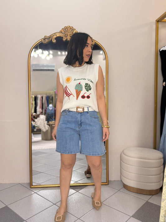 BERMUDA DENIM PANT