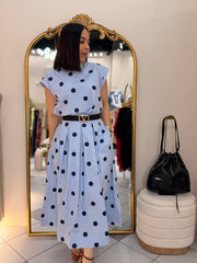 AZUL SET DOS PIEZA POLKA DOT