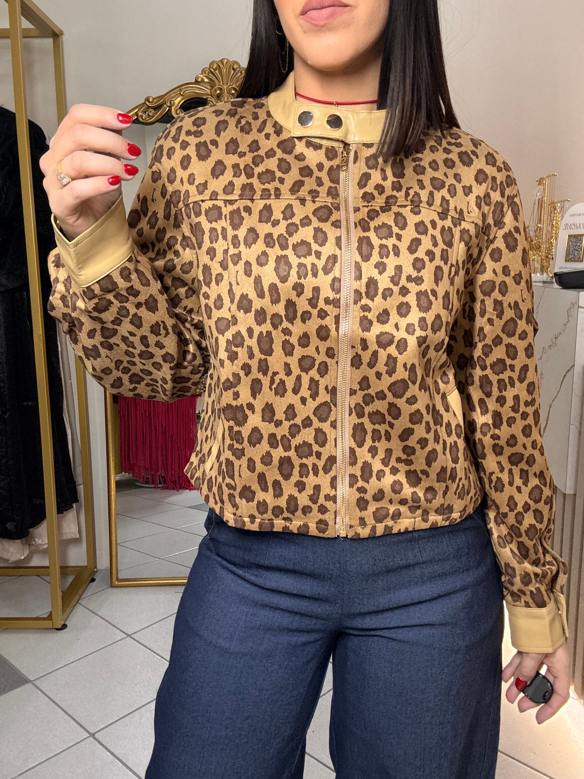BEIGE LEOPARDO JACKET