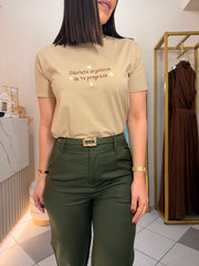 SIENTETE ORGULLOSA DE TU PROCESO" TSHIRT TAUPE