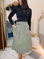 FALDA MIDI SAGE