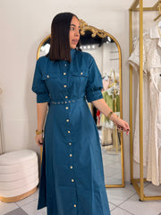 TEAL MIDI DRESS
