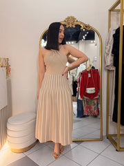 DIANA" BEIGE DRESS