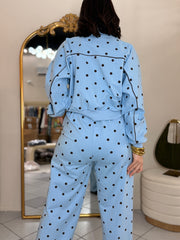 BLUE/BROWN POLKA DOT SET TRAVEL