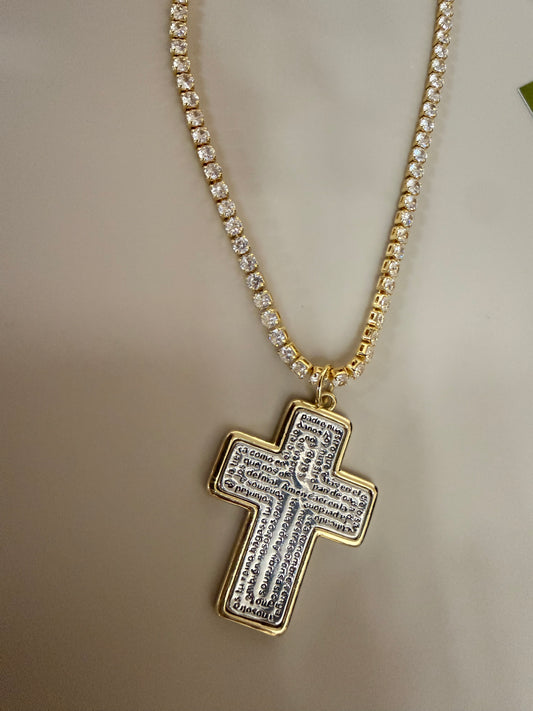 COLLAR CRUZ GOLD/SILVER