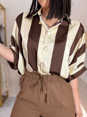 BROWN/BEIGE ELEGANTE TOP