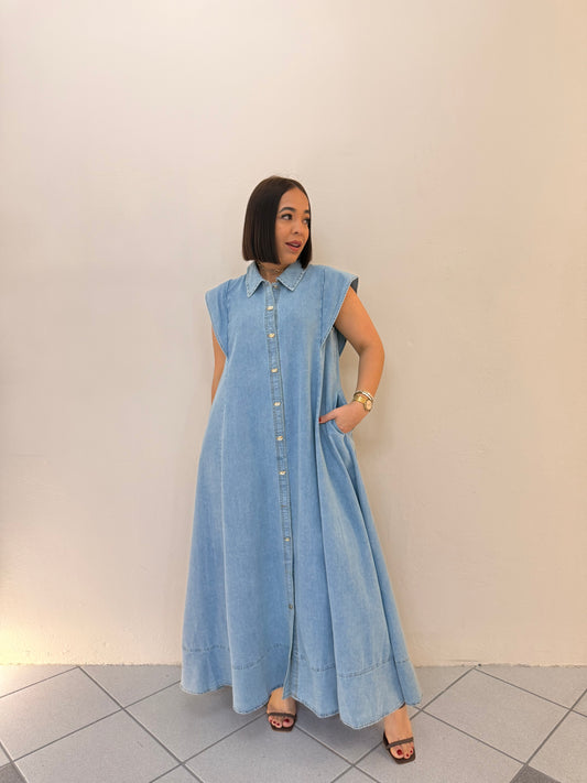 AINARA LIGHT DENIM DRESS