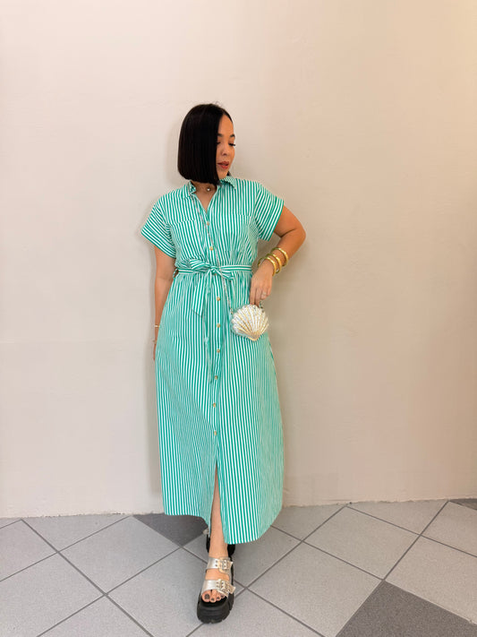 PRE ORDEN CATALINA GREEN MIDI DRESS LLEGA PARA 20 marzo
