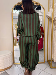 IVONE" OLIVE/BROWN  SET