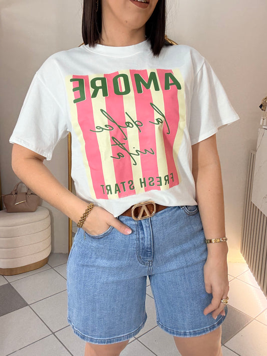 WHITE AMORE  TSHIRT