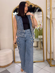 MICHELLE” LIGHT DENIM SET LÍNEAS