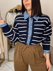 LENY” NAVY SWEATER