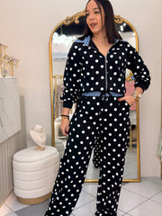 BLACK/WHITE POLKA DOT SET TRAVEL