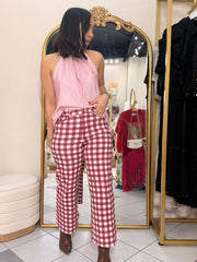 CLEO”  PANTALÓN CUADROS ROSA