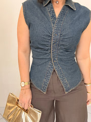 KAMILA DENIM DARK TOP