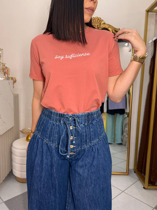 SOY SUFICIENTE TSHIRT PEACH