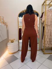 CARLINA" BROWN JUMPSUIT