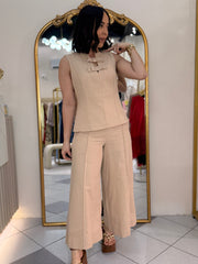 SARA” BEIGE  SET DOS PIEZAS