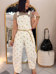 KEILY  MOCHA POLKA DOT JUMPSUIT