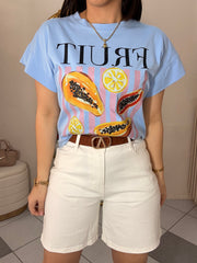 PAPAYA BLUE  TSHIRT