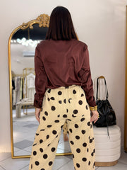 LAZO BEIGE/BROWN  POLKA DOT JEANS