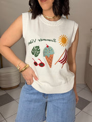 WHITE  TOP SUMMER VIBE