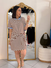 BROWN  MINI DRESS