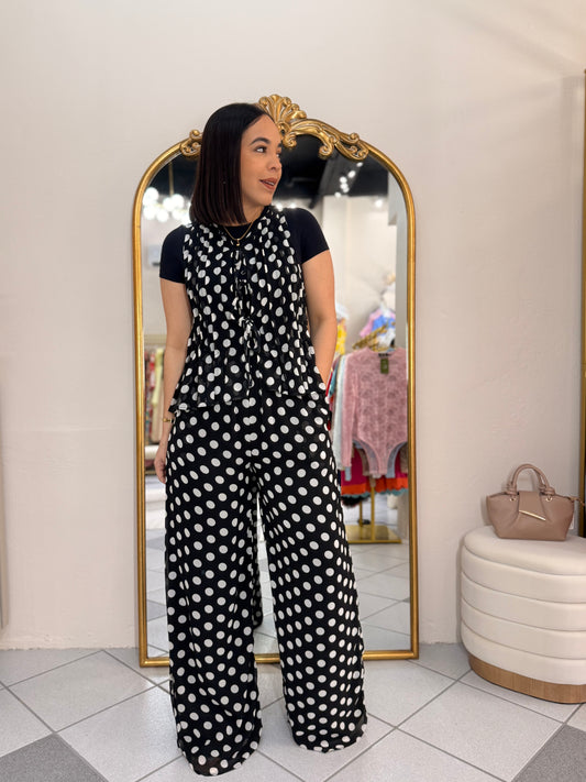 BLACK POLKA DOT SET