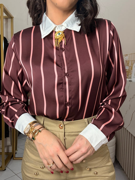 BLUSA LÍNEAS BURGUNDY