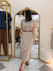 KARINA" TAUPE TSHIRT DRESS