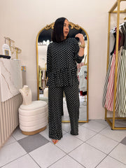 BLACK POLKA DOT SET