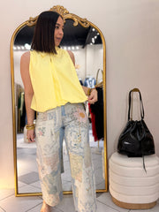 DENIM PRINT PANT