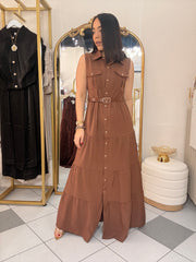 BROWN MAXI DRESS