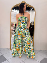 JULIETH JUMPSUIT GREEN/ORANGE