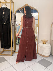 BURGUNDY” DRESS MAXI