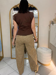 ISA " CAMEL  BARREL PANTS