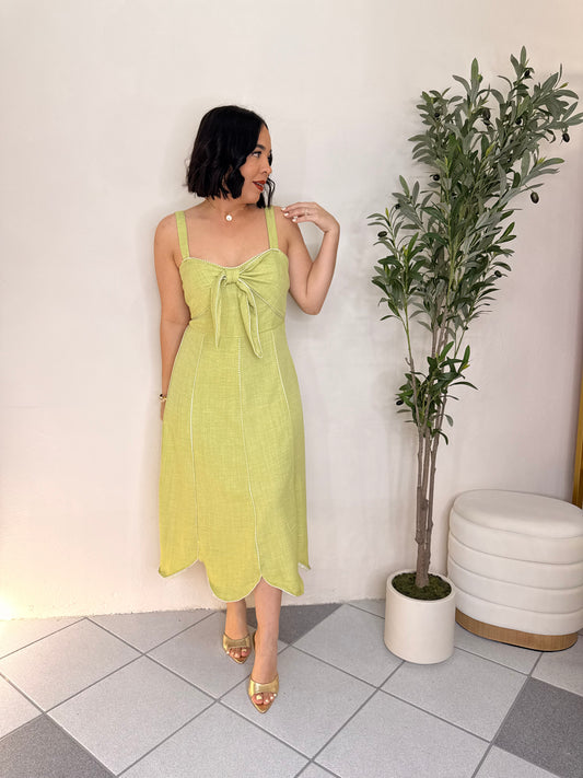 CLARA GREEN MIDI DRESS
