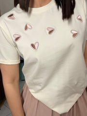 CORAZON BEIGE/PINK  TSHIRT