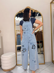 DENIM FLOR JUMPSUIT